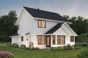 Exterior - Rear Elevation for Traditional House Plan #18-282 - 3 bed, 2.5 bath