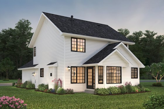 Exterior - Rear Elevation for Traditional House Plan #18-282 - 3 bed, 2.5 bath