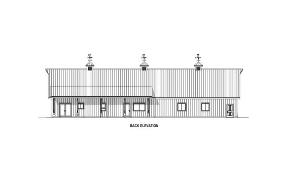 Exterior - Rear Elevation 3 for Barndominium House Plan #1084-13 - 3 bed, 2.5 bath
