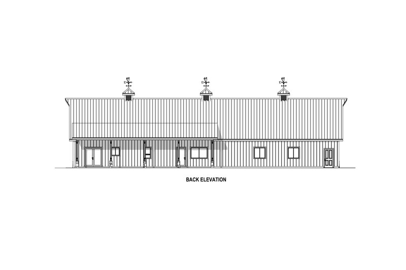 Dream House Plan - Exterior - Rear Elevation 3 for Barndominium House Plan #1084-13 - 3 bed, 2.5 bath