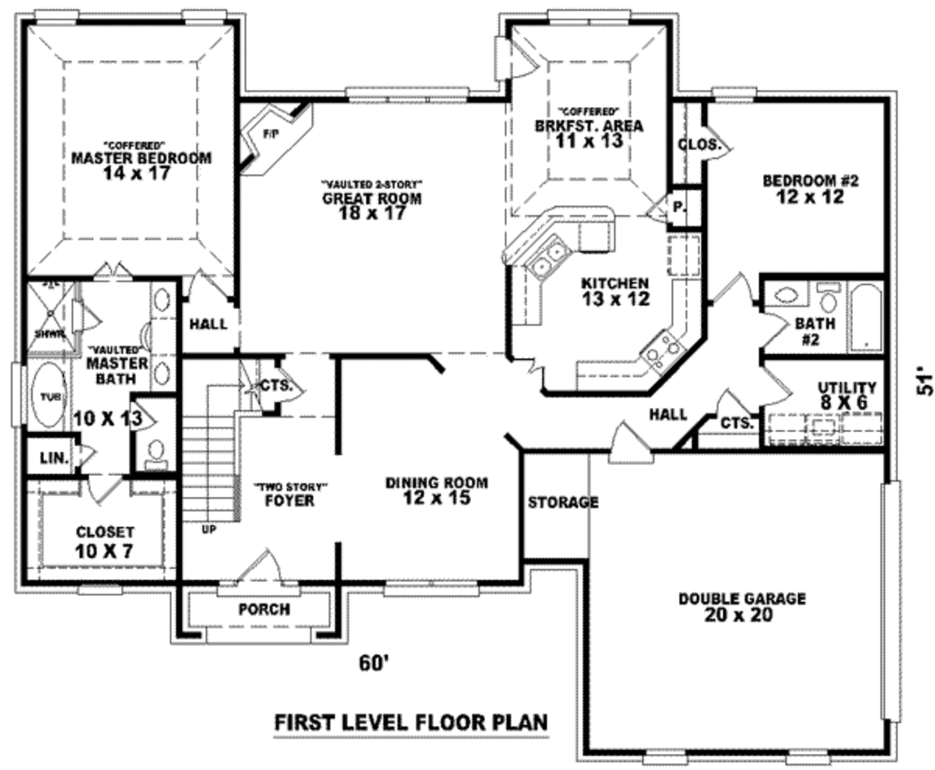 European Style House Plan - 4 Beds 3 Baths 2896 Sq/Ft Plan #81-1007 ...