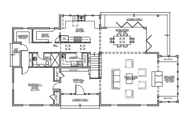 Dream House Plan - Farmhouse Floor Plan - Main Floor Plan #485-4