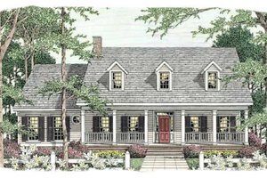 Southern Exterior - Front Elevation Plan #406-264