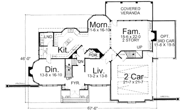 House Blueprint - Colonial Floor Plan - Main Floor Plan #119-135