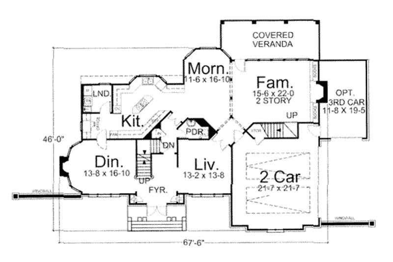 Home Plan - Floor Plan - Main Floor for Colonial House Plan #119-135 - 4 bed, 3.5 bath