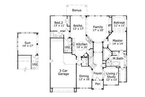 Floor Plan - Main Floor for Traditional House Plan #411-392 - 4 bed, 4.5 bath