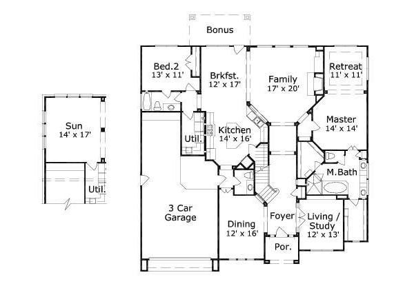 Traditional Floor Plan - Main Floor Plan #411-392