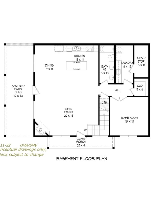 Architectural House Design - Country Floor Plan - Lower Floor Plan #932-584