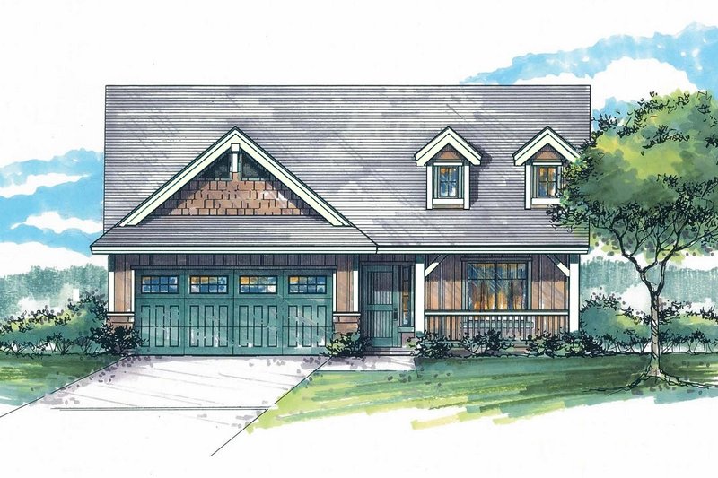 Dream House Plan - Craftsman Exterior - Front Elevation Plan #53-593