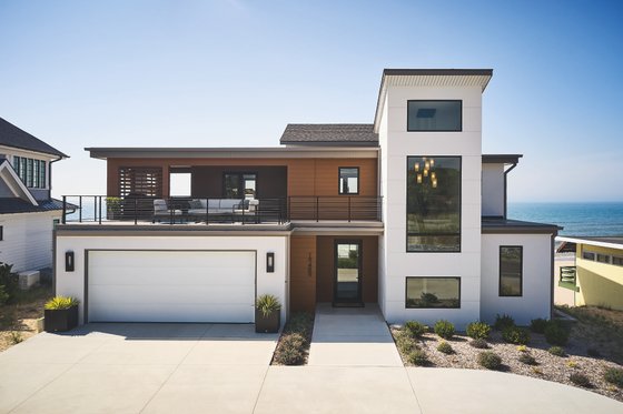 Exterior - Front Elevation 3 for Contemporary House Plan #928-352 - 4 bed, 4.5 bath