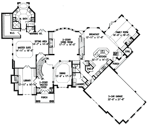 European Floor Plan - Main Floor Plan #54-111