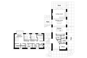 Floor Plan - Main Floor for European House Plan #520-10 - 4 bed, 2 bath
