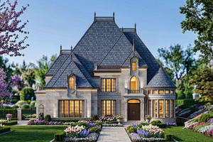 Home Plan - Exterior - Front Elevation for European House Plan #119-323 - 4 bed, 3.5 bath