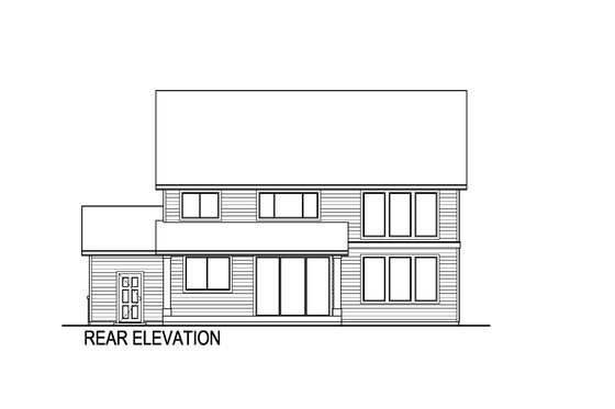 Exterior - Rear Elevation for Contemporary House Plan #569-87 - 5 bed, 3 bath