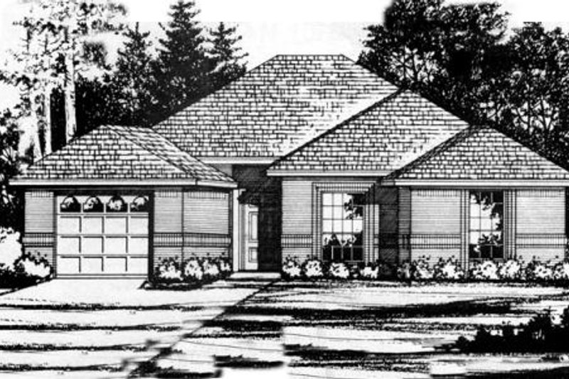 House Blueprint - Traditional Exterior - Front Elevation Plan #40-282