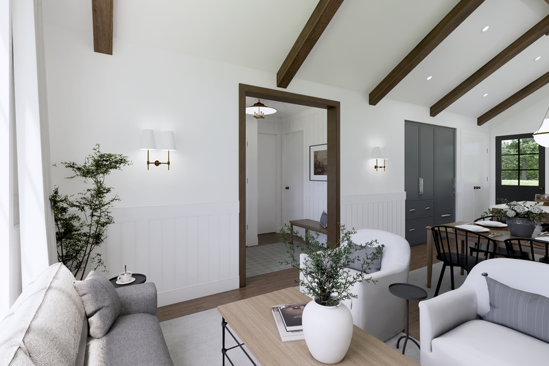 House Blueprint - Interior - Family Room for Cottage House Plan #1114-58 - 2 bed, 2 bath