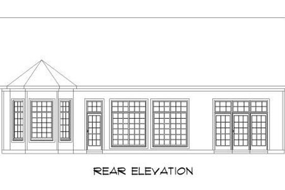 Exterior - Rear Elevation for Traditional House Plan #424-104 - 2 bed, 2 bath