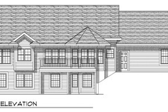 Exterior - Rear Elevation for European House Plan #70-765 - 4 bed, 3.5 bath