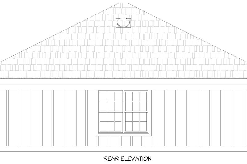 House Design - Exterior - Rear Elevation for Craftsman House Plan #932-1292, 1 bath