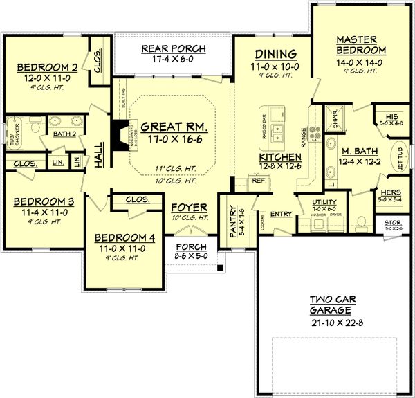 Home Plan - Ranch Floor Plan - Main Floor Plan #430-93