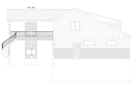 Exterior - Other Elevation 3 for Traditional House Plan #1060-76 - 1 bed, 2.5 bath