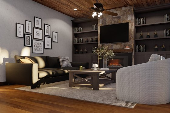 Interior - Family Room 1 for European House Plan #17-2255 - 3 bed, 2.5 bath