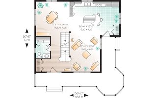 Floor Plan - Main Floor for Farmhouse House Plan #23-2170 - 3 bed, 1.5 bath