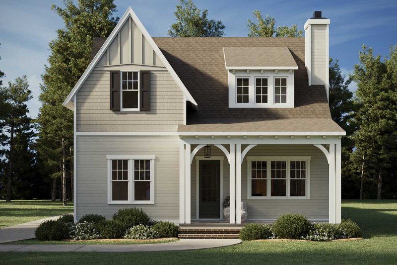 House Blueprint - Tudor Exterior - Front Elevation Plan #461-119