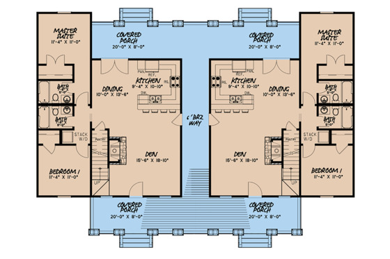 Floor Plan - Main Floor for Craftsman House Plan #923-123 - 4 bed, 3 bath