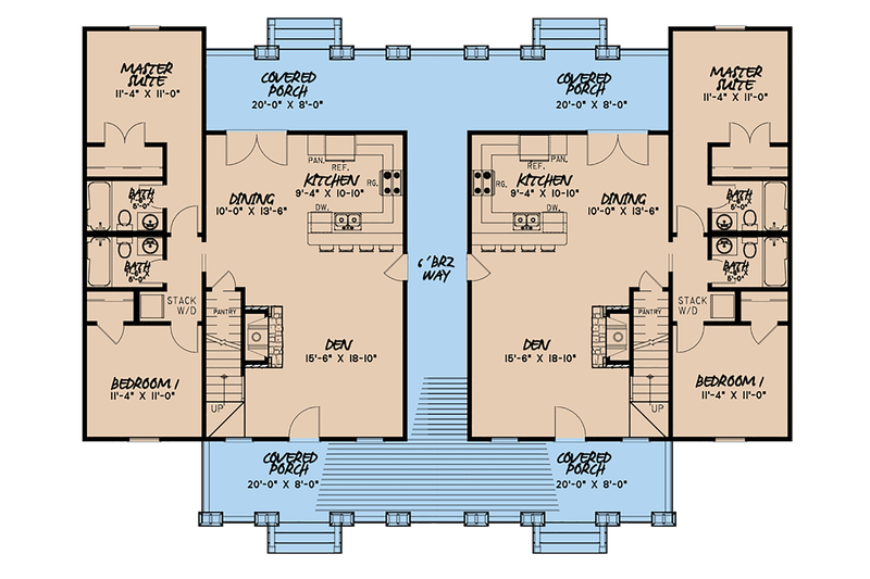 Dream House Plan - Floor Plan - Main Floor for Craftsman House Plan #923-123 - 4 bed, 3 bath