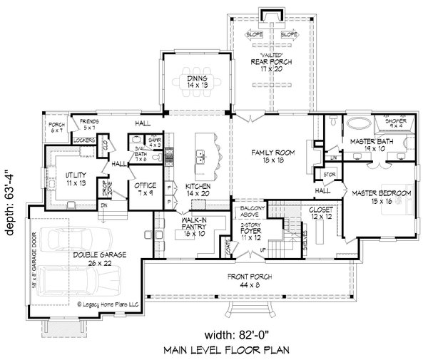 Farmhouse Floor Plan - Main Floor Plan #932-723
