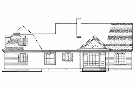 Exterior - Rear Elevation for Country House Plan #137-109 - 3 bed, 2 bath
