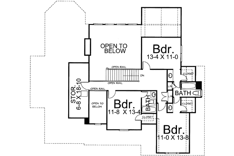 Home Plan - Floor Plan - Upper Floor for Colonial House Plan #119-160 - 4 bed, 3.5 bath