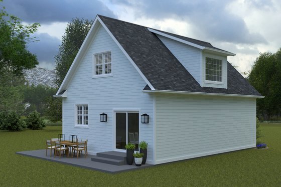 Exterior - Rear Elevation 1 for Farmhouse House Plan #1060-301 - 2 bed, 1.5 bath