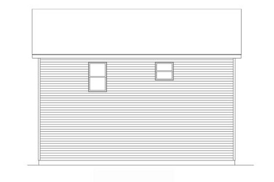 Exterior - Rear Elevation for Colonial House Plan #22-433 - 2 bed, 1 bath