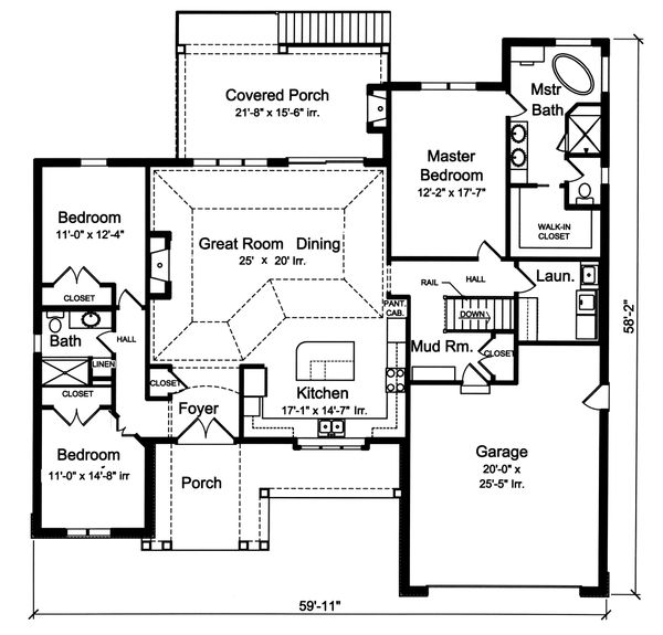Architectural House Design - Ranch Floor Plan - Main Floor Plan #46-888