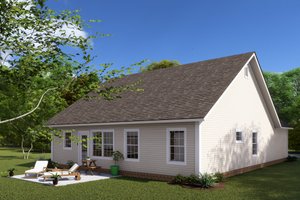Exterior - Rear Elevation for Traditional House Plan #513-10 - 3 bed, 2 bath