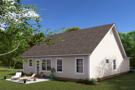Exterior - Rear Elevation for Traditional House Plan #513-10 - 3 bed, 2 bath