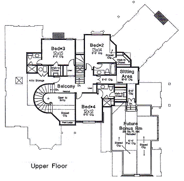 European Floor Plan - Upper Floor Plan #310-951