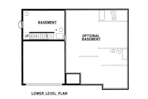 Floor Plan - Lower Floor for Traditional House Plan #67-666 - 3 bed, 2 bath