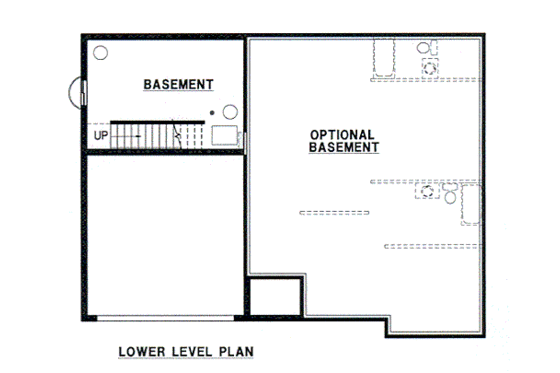 Floor Plan - Lower Floor for Traditional House Plan #67-666 - 3 bed, 2 bath