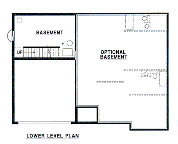 Traditional Floor Plan - Lower Floor Plan #67-666