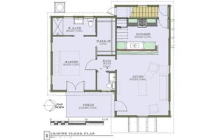 Floor Plan - Main Floor for Cottage House Plan #450-1 - 3 bed, 2.5 bath
