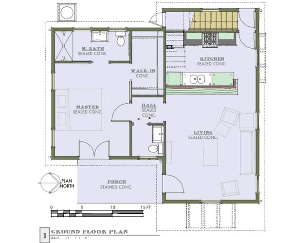 Cottage Floor Plan - Main Floor Plan #450-1