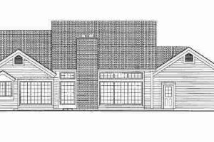Exterior - Rear Elevation for Ranch House Plan #72-340 - 3 bed, 2 bath