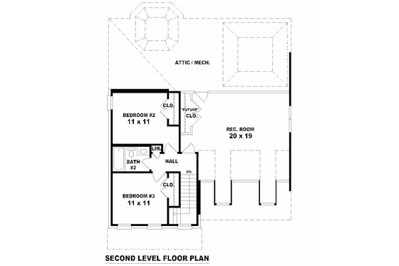 Floor Plan - Upper Floor for Traditional House Plan #81-13776 - 3 bed, 2.5 bath