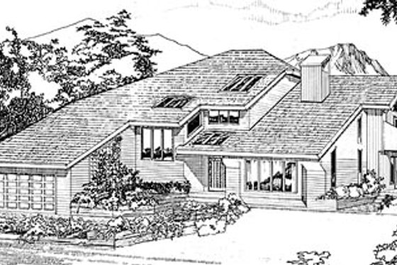Exterior - Front Elevation for Modern House Plan #47-402 - 3 bed, 2.5 bath