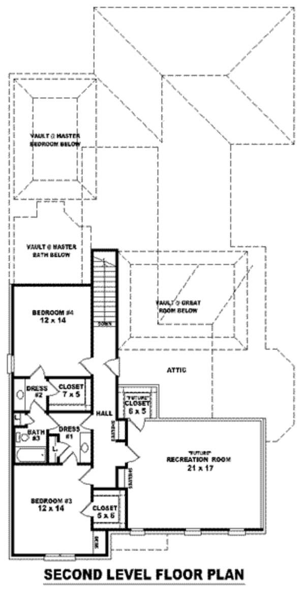European Floor Plan - Upper Floor Plan #81-1257