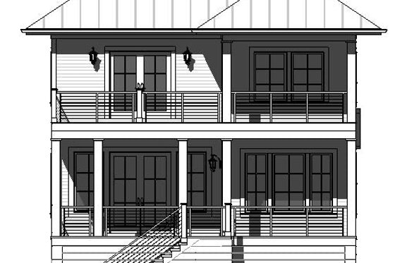 Exterior - Front Elevation 3 for Beach House Plan #901-166 - 3 bed, 3.5 bath