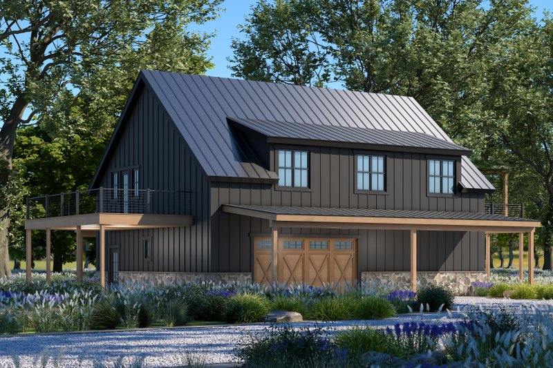 House Design - Exterior - Rear Elevation for Barndominium House Plan #20-2533 - 1 bed, 2 bath